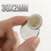 Imanes de neodimio 30x2mm (Pack 2 unidades)