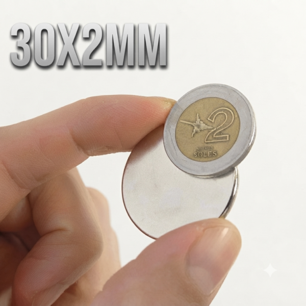 Imanes de neodimio 30x2mm (Pack 2 unidades)