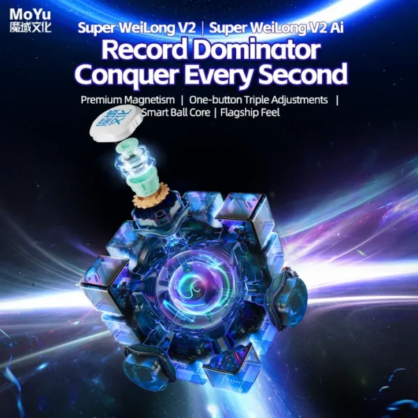 MoYu Super Weilong 3x3 v2 UV (20-Magnet Ball-Core, MagLev, UV Coated)